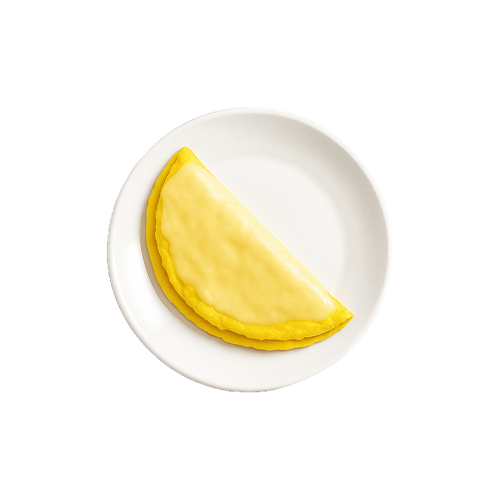 Assiette avec omelette et fromage